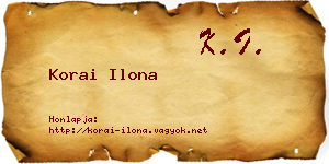 Korai Ilona névjegykártya